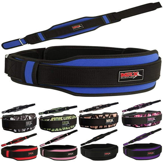 MRX Weight Lifting Belt with Double Back Support Gym Training Blue L
