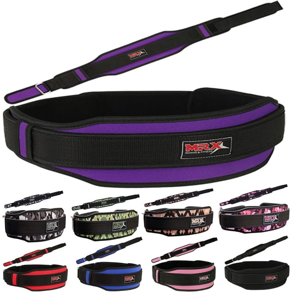 MRX Weight Lifting Belt with Double Back Support Gym Training Purple XXL