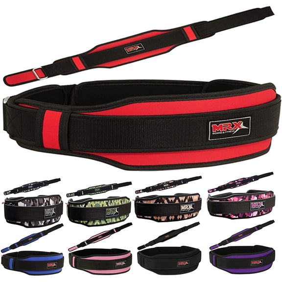 MRX Weight Lifting Belt with Double Back Support Gym Training Red 2XL