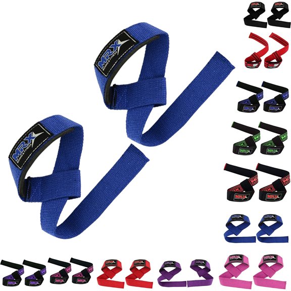 MRX Anti-Slip Unisex Cast Iron Weight Lifting Straps, Blue