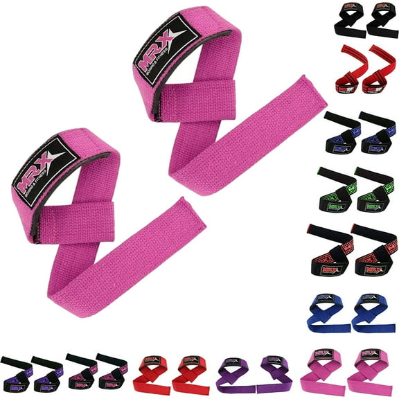 MRX Weight Lifting Gym Bar Straps - Strenght Training Dead Lift Bodybuilding Strap Pink