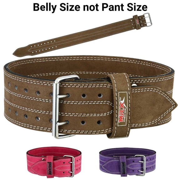 MRX Weight Lifting Leather Belt Training Fitness Back Support Brown 2XL