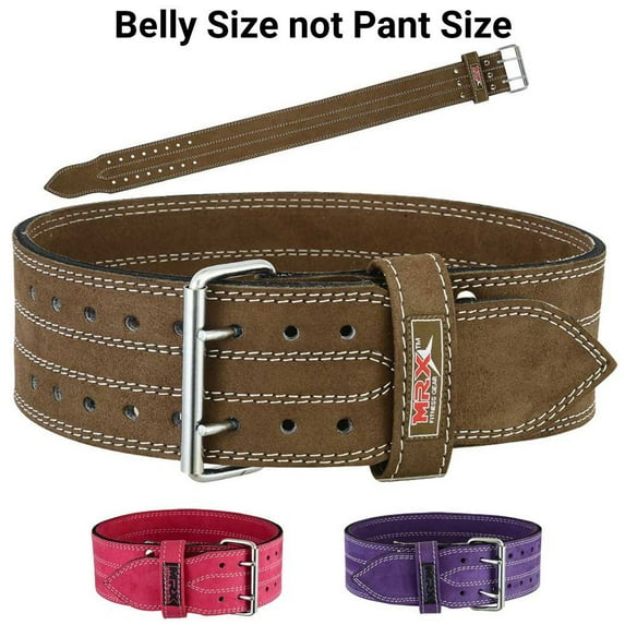 MRX Weight Lifting Leather Belt Training Fitness Back Support Brown S
