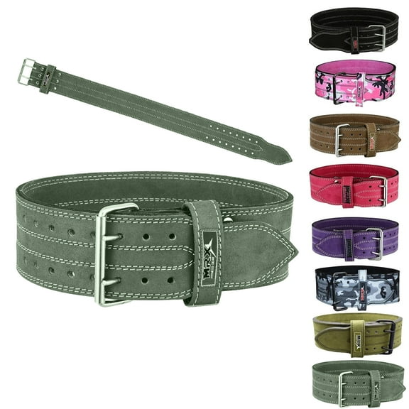 MRX Weight Lifting Leather Belt Training Fitness Back Support Olive Green-M