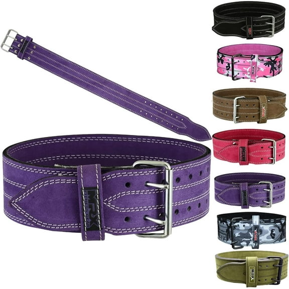 MRX Weight Lifting Leather Belt Training Fitness Back Support Purple XS