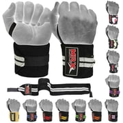 MRX Weight Lifting Wrist Wraps GYM Training Straps Wrist Support While Lifting Crossfit Wrap 18 Inches Long 1 Pr Gray