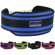 MRX Weightlifting Dip Belt Bodybuilding Training Fitness Gym Workout Lifting With Metal Chain Blue