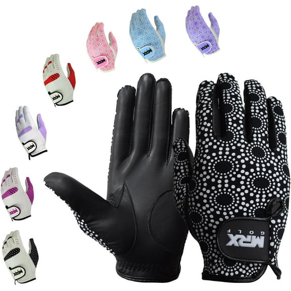 MRX Women's Right Hand Golf Gloves Cabretta Leather Black M
