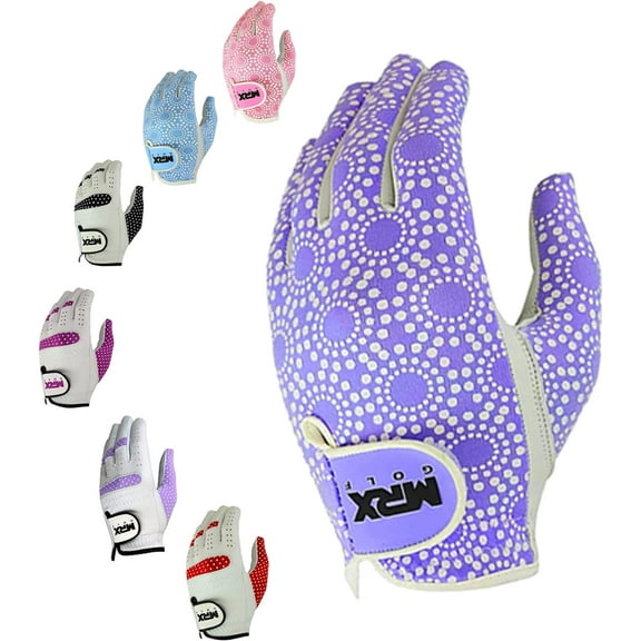 MRX Women's Right Hand Golf Gloves Cabretta Leather Purple M