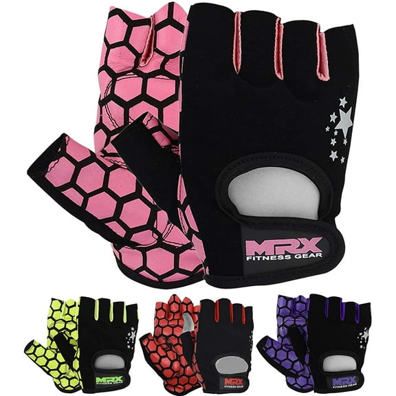 MRX Women's Weight Lifting Gloves Gym Training Bodybuilding Workout Glove Pink Star M