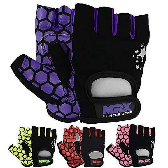 MRX Women's Weight Lifting Gloves Gym Training Bodybuilding Workout Glove Purple Star M
