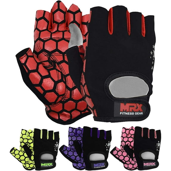 MRX Women's Weight Lifting Gloves Gym Training Bodybuilding Workout Glove Red Star S