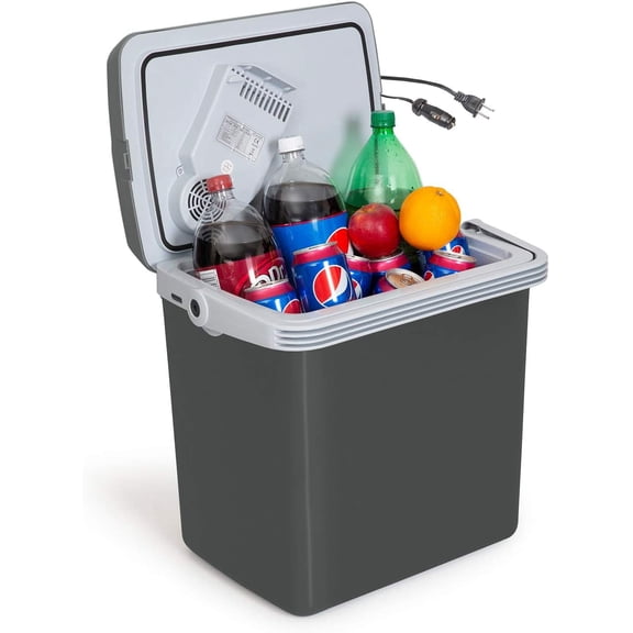 MRY 34 Quart Portable Electric Cooler and Warmer, Dual-Power 12V Car & 110V Home, Keeps Food & Drinks Hot or Cold, for Road Trips, Camping, Beach & Tailgating
