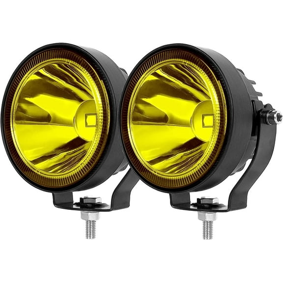 MRY 4 Inch LED Pod Lights, 60W Amber/Yellow Spot Fog Lights, 2-Pack