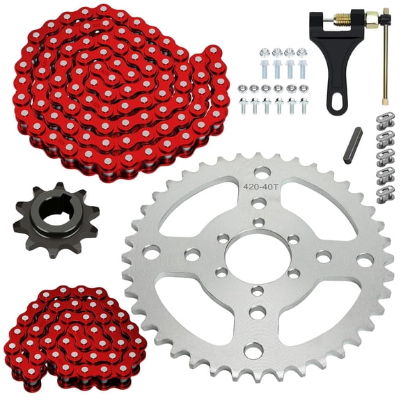 MRY 420 Chain 40 Tooth Sprocket (40mm) for Coleman BT200X, CT200U-EX, CT200U, CT100U, CC100X, Baja MB165, MB200, Doodlebug DB30, Predator 212/196cc, 90+42 Links (10 Hole)