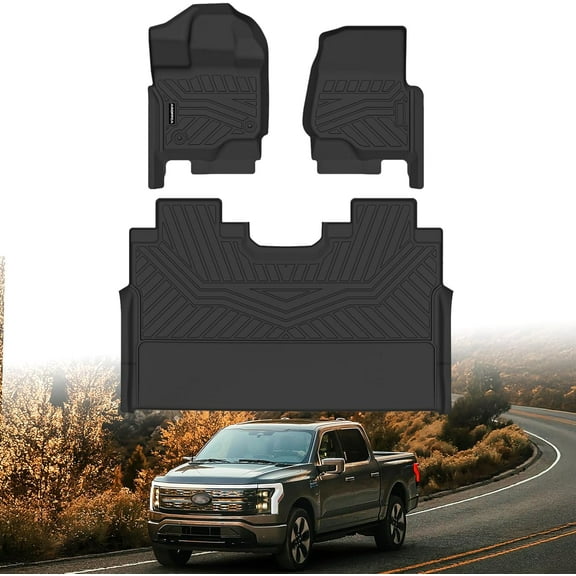 MRY All-Weather Floor Mats for 2015-2025 Ford F-150 SuperCrew (Includes Lightning) - TPE Rubber Anti-Slip Full Set