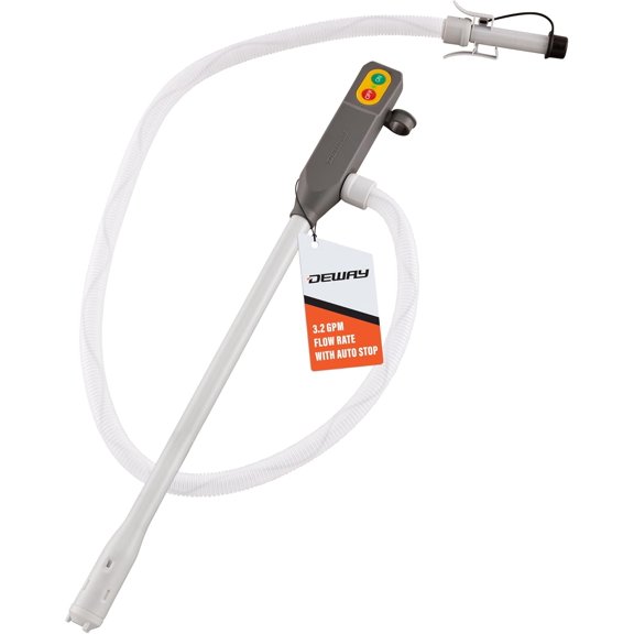 MRY Battery-Powered Stick Fuel Transfer Pump with Auto-Stop Nozzle and Beep Function, Fast 3.2 GPM Flow Rate & 51" Clear Hose, Fits Most Gas Cans for Pumping Gasoline, Diesel & Non-Potable Water