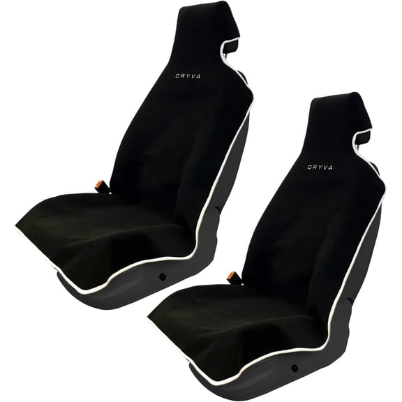 MRY Premium Microfiber Towel Car Seat Cover, Waterproof & Sweatproof, Universal Fit, Machine Washable, Non-Slip, Seat Protector for Car, Truck, SUV, Van, Black, 2 Pack