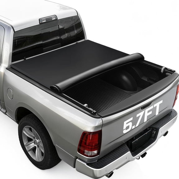 MRY Soft Roll Up Truck Bed Tonneau Cover for 2009-2026 Dodge Ram 1500 (Classic & New), 5.7 ft Bed, 26.5oz Vinyl, Weather Resistant