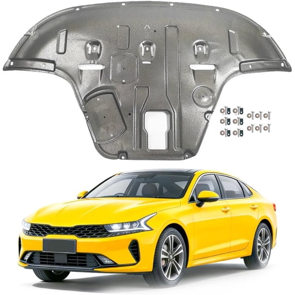 MRY Steel Engine Splash Shield for Kia K5 2021-2025, Front Skid Plate Heavy-Duty Lower Engine Cover Guard with Screw Hardware