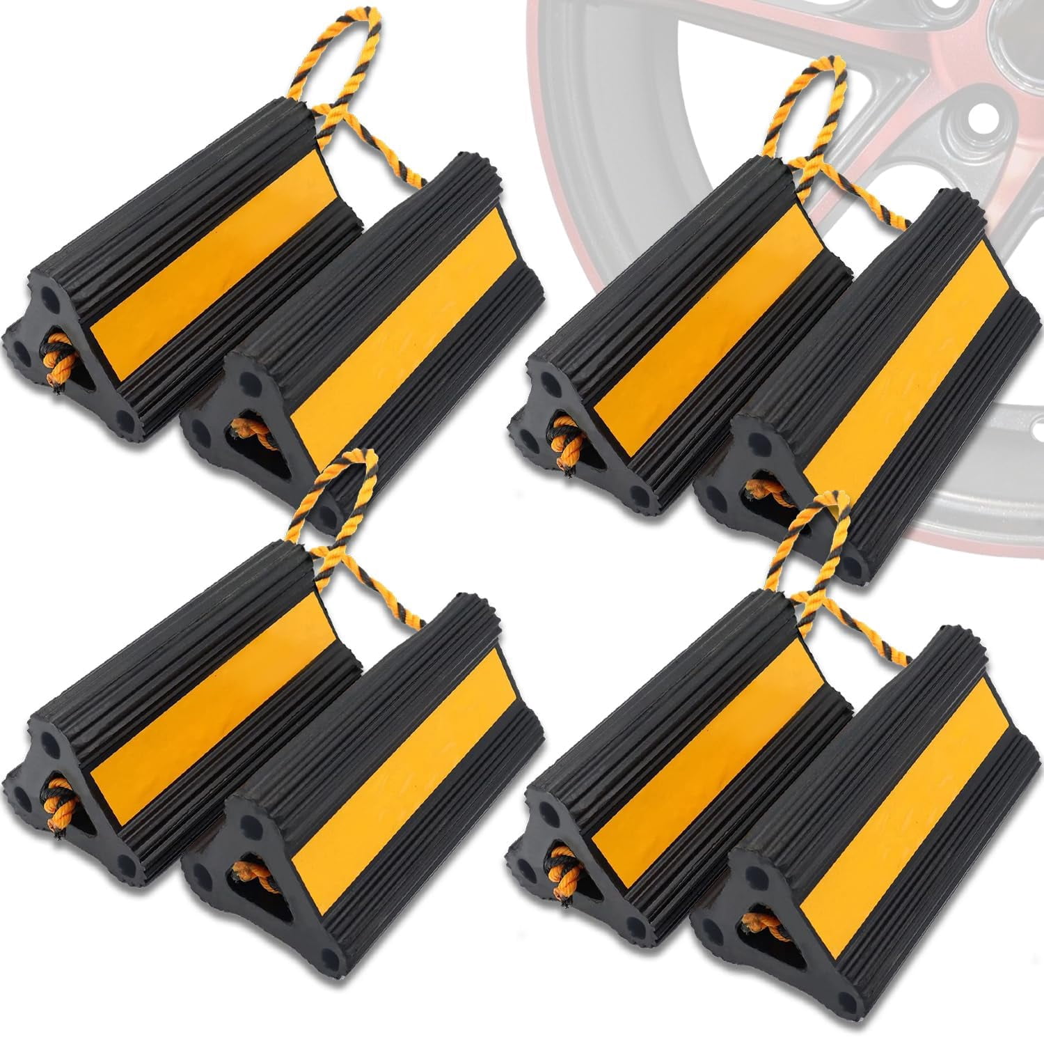 MRY Wheel Chocks for RV Trailer Car Truck, Upgrade Rubber Wheel Chocks ...