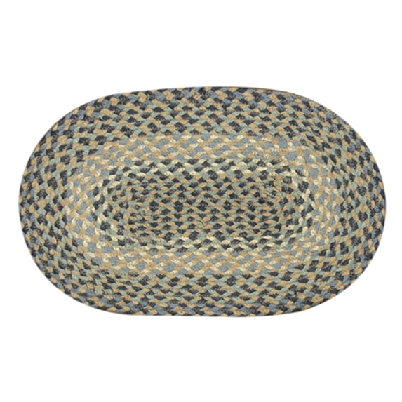 MS-005 Blue, Natural Miniature Swatch, Oval Shaped Rug - 10" x 15"