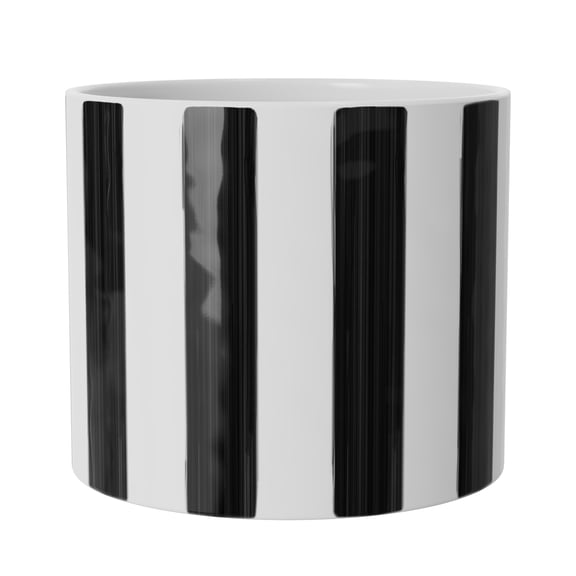 Mainstays Andrew 10" x 10" x 8.75" Round Rich Black and Arctic White Ceramic Planter