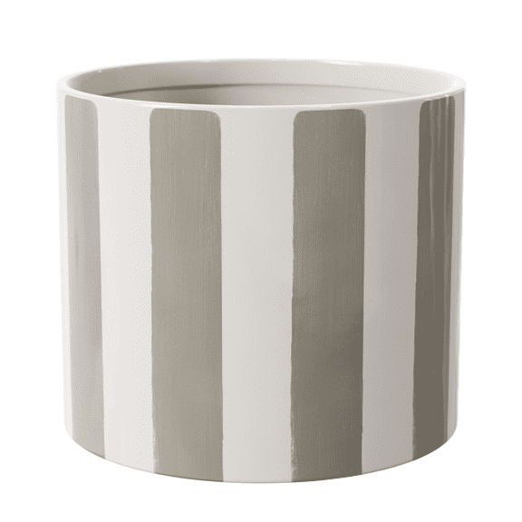 Mainstays Andrew 10" x 10" x 8.75" Round Birch Gray and Vanilla Dream Ceramic Planter
