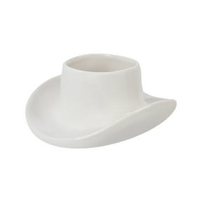 Mainstays White Ceramic Cowboy Hat Planter, 9.3 in x 10.2 in x 4.3 in