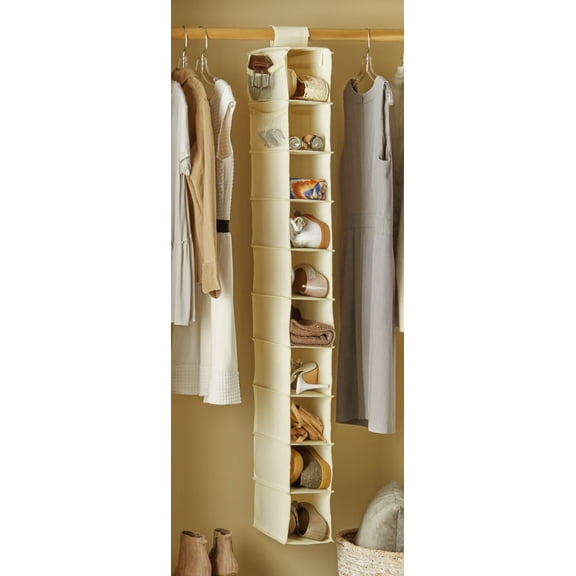 Mainstays 10-Shelf Canvas Hanging Organizer