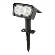 Mainstays Solar Powered Black Color Lock LED Landscape Spotlight, 100 Lumens