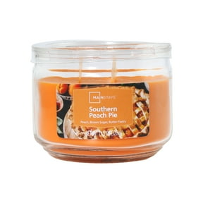 Mainstays Southern Peach Pie 3-Wick Glass Jar Candle, 11.5 oz