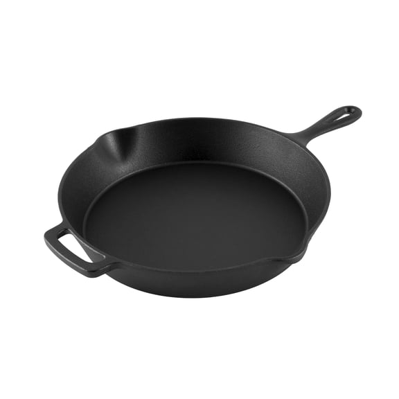 Mainstays 12 Inch Non-Stick Cast Iron Frying Pan, Black - Ergonomic Handle