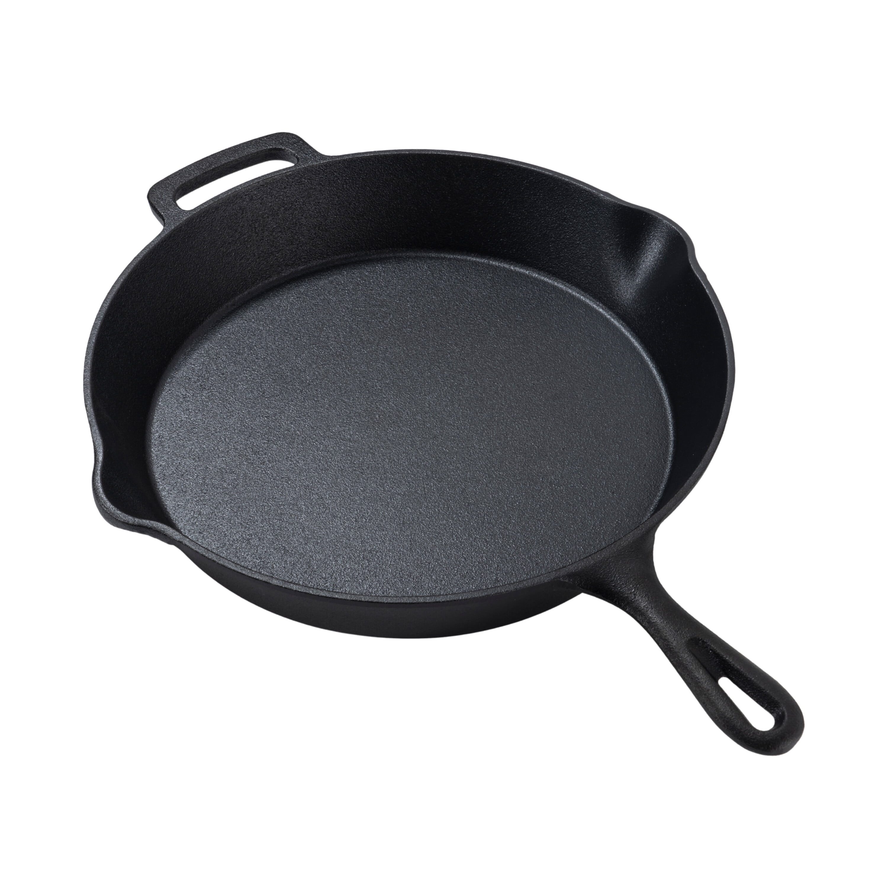 Mainstays 12 Inch Cast Iron Skillet with Single Helper Spout Black