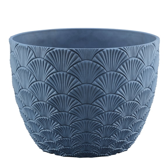 Mainstays Isla 12" x 12" x 9" Round Blue Paradise Plastic Planter