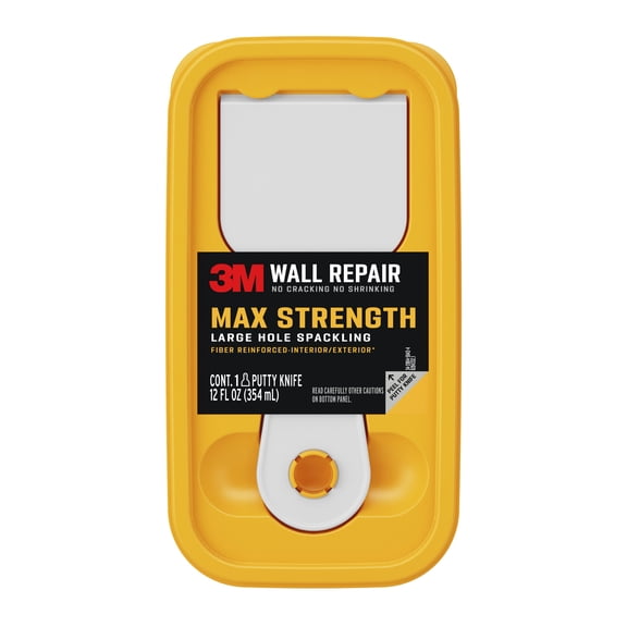 3M High Strength Large Hole Wall Filler, Fiber Reinforced, Interior and Exterior Use, White, 12 oz.