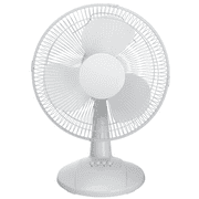Mainstays 12-Inch Table Fan with Adjustable 3-Speed Settings and Oscillation, White, FT30-8MBWV