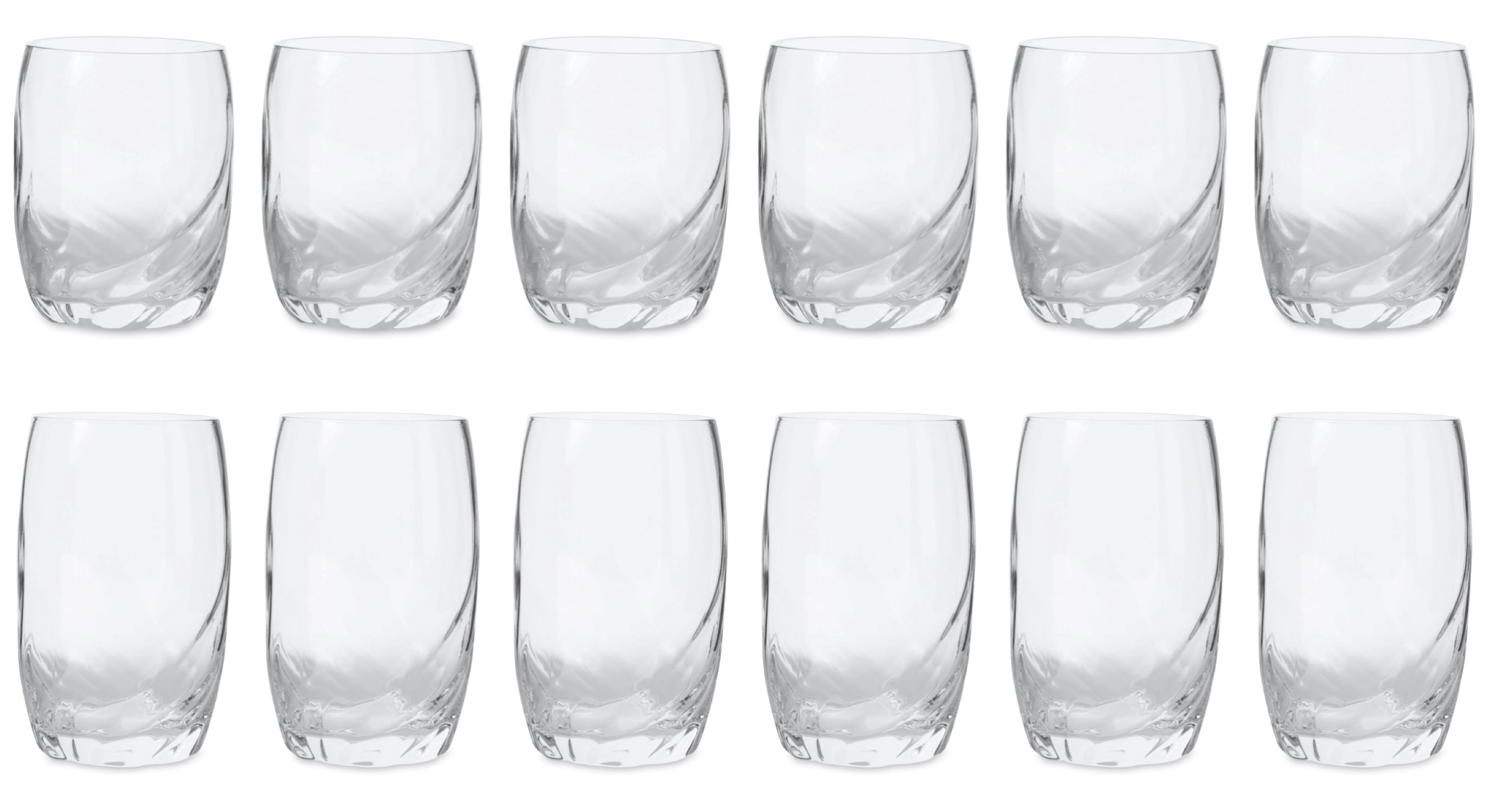 Mainstays Bronte 12-Piece Glass Drinkware Set with 12 and 16 Ounce Glasses