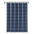thumbnail image 1 of Mainstays Printed PEVA Nautical Navy Plaid Shower Curtain Set, 12 Metal Hooks 70"x72", 1 of 11