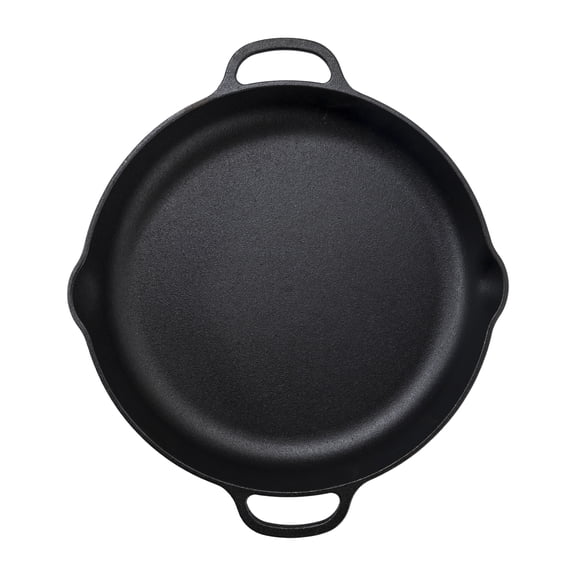Mainstays 14 Inch Non-Stick Cast Iron Frying Pan, Black - Multi-Stove Compatible