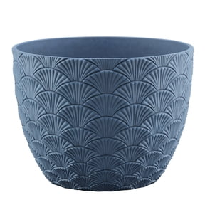 Mainstays Isla Round Planter, 14 in x 14 in x 10.25 in, Blue Paradise, Polyethylene