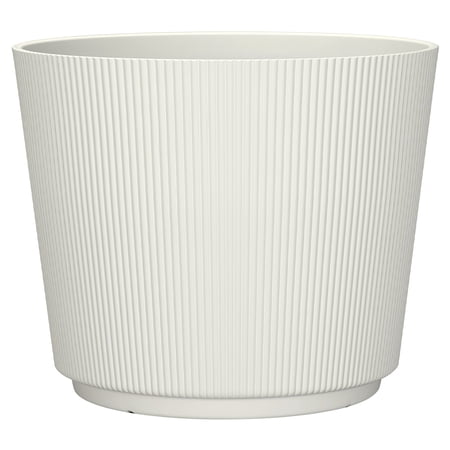 Mainstays Parker Round Planter, Vanilla Dream, 13.9 in x 13.9 in x 11.4 in, 100% Recycled Resin