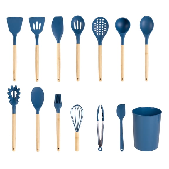 Mainstays Bamboo and Silicone Corsair Kitchen Gadgets Set, 14 pcs