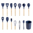 thumbnail image 1 of Mainstays Bamboo and Silicone Washed Indigo Gadgets Set, 14 pieces, 1 of 4