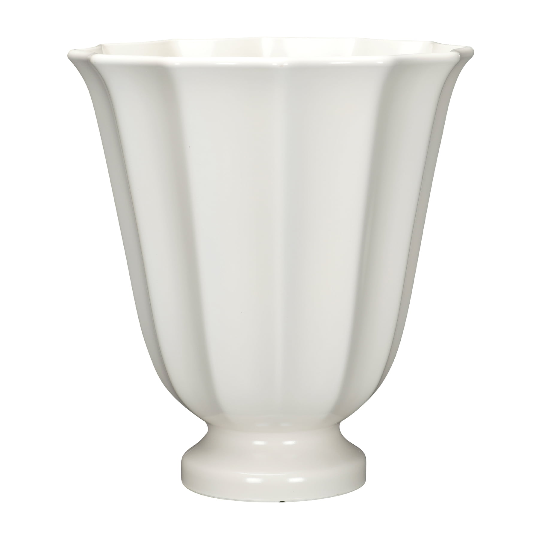 Mainstays Charlotte 16" x 16" x 17.5" Tall Round Vanilla Dream 100% Recycled Resin Planter Urn