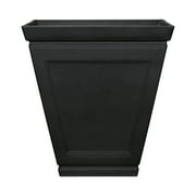Mainstays Finn 16 x 16 x 16.8 Square Black 100% Recycled Resin Planter