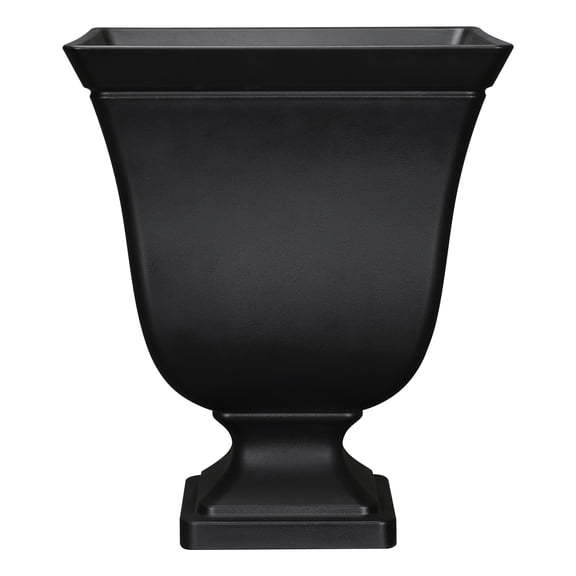 Mainstays Finn 16" x 16" x 19" Square Black 100% Recycled Resin Planter Urn
