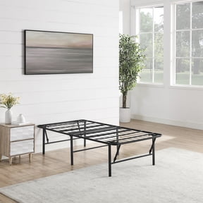Mainstays Twin 18 in High Profile Foldable Steel Platform Bed Frame, No Box Spring Required, Black