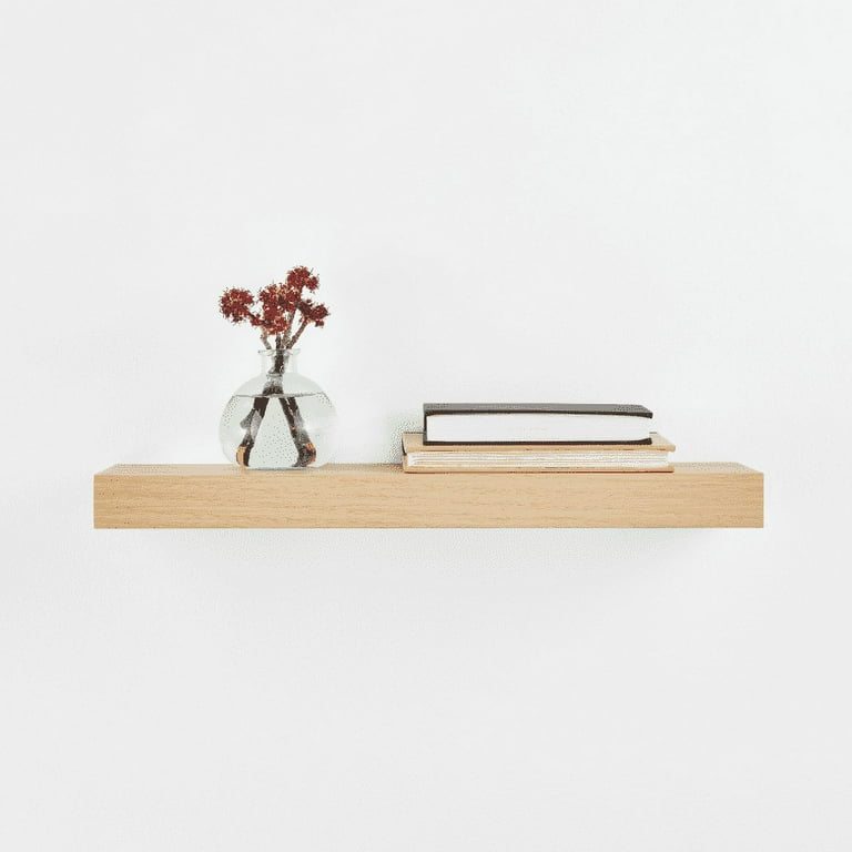 Mainstays Natural 18 Wood Floating Shelf