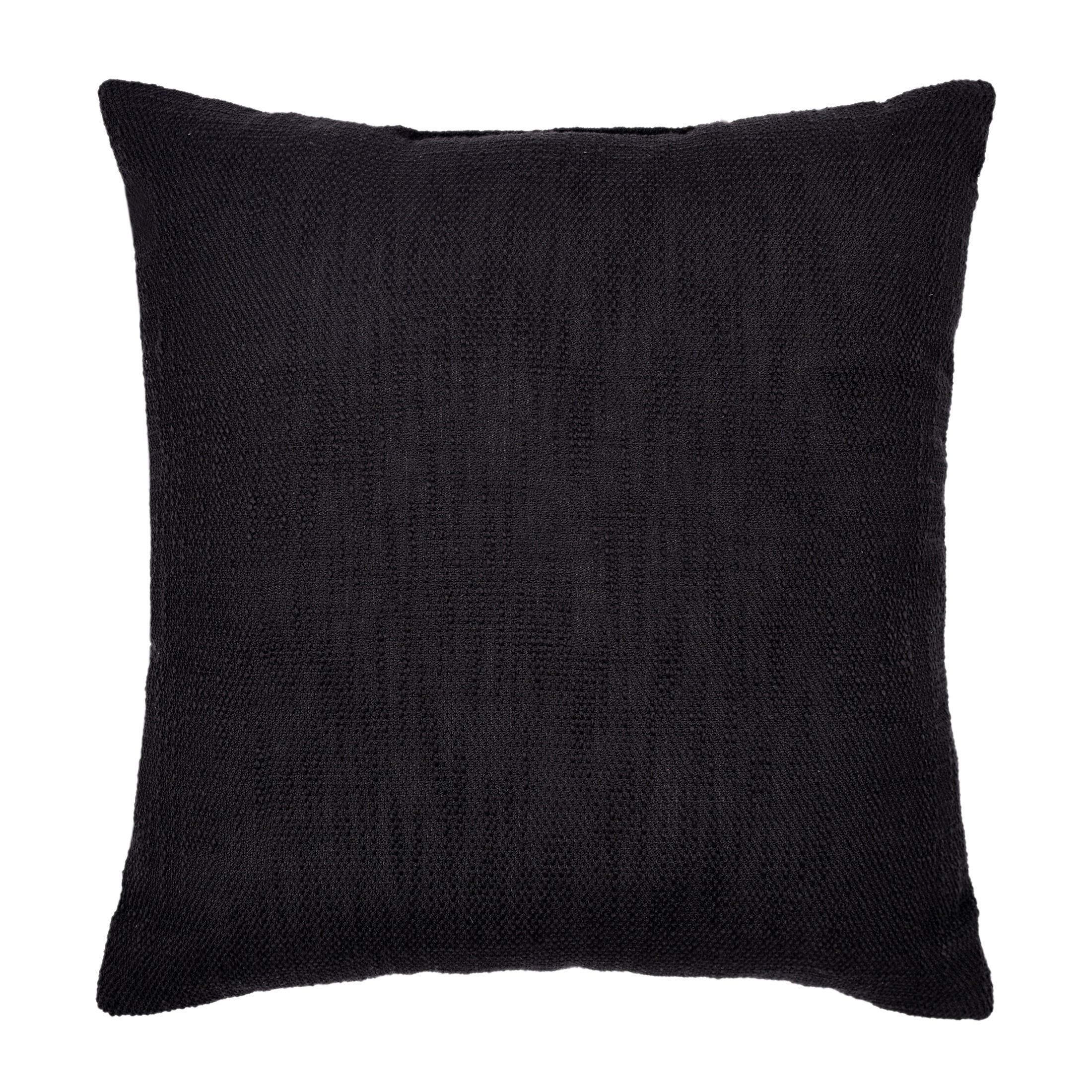 Mainstays 18" x 18" Decorative Throw Pillow, Solid Black Texture Polyester